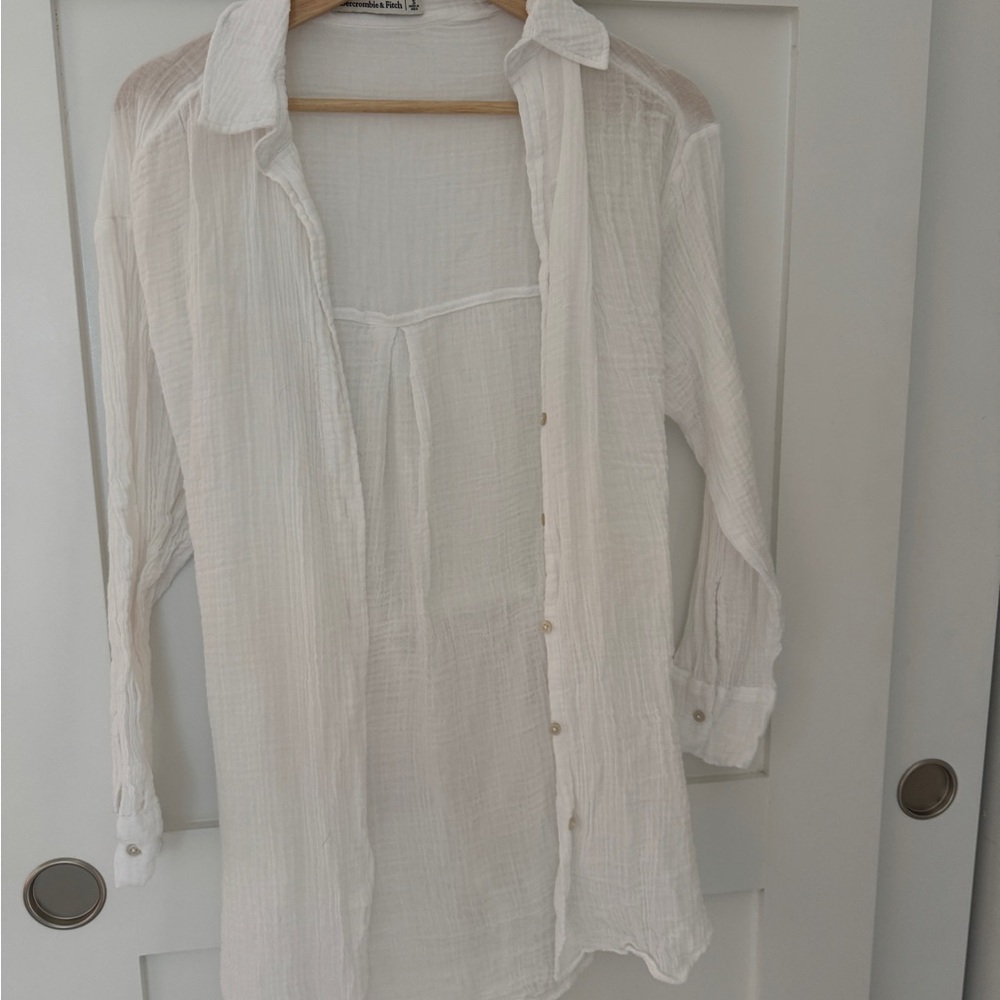 White Button-Up Shirt, swim coverup!